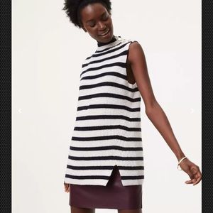 J. CREW Striped Button Shoulder Sweater Tank, S